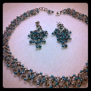 Handmade necklace & pierced earrings